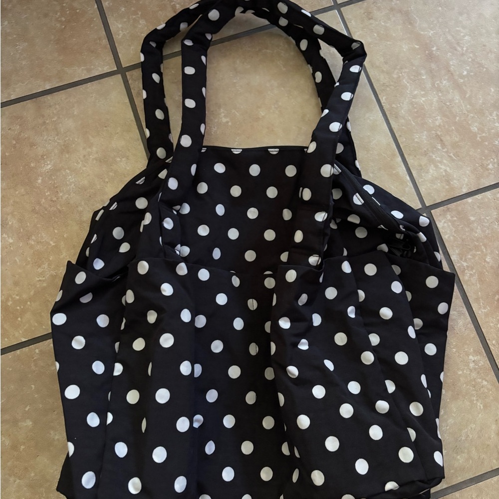 Baggu UO black and white polka dot small cloud carry on